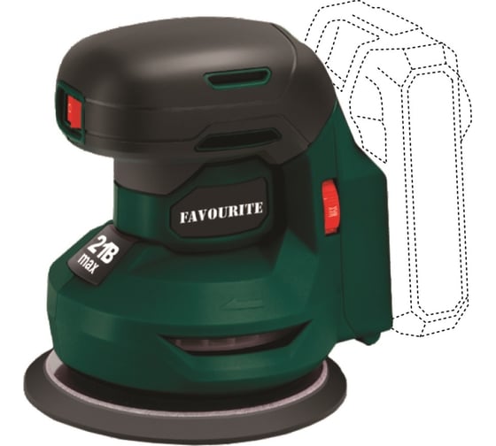 Орбитальная аккумуляторная шлифмашина FAVOURITE Li-ion 21 В, 2/4/6 Ач, 125 мм, 6000-12000 об/мин One battery system OBS 21 OS125