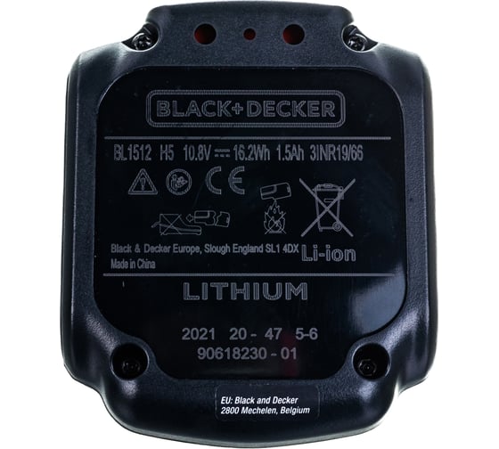 Аккумуляторная батарея Li-Ion (10.8 В, 1.5 Ач) Black&Decker BL1512-XJ