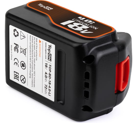 Аккумулятор для электроинструмента Black & Decker TopOn 18V 4.0Ah Li-Ion TOP-PTGD-BD-18-4.0-Li TOP-BD-18-4.0-Li
