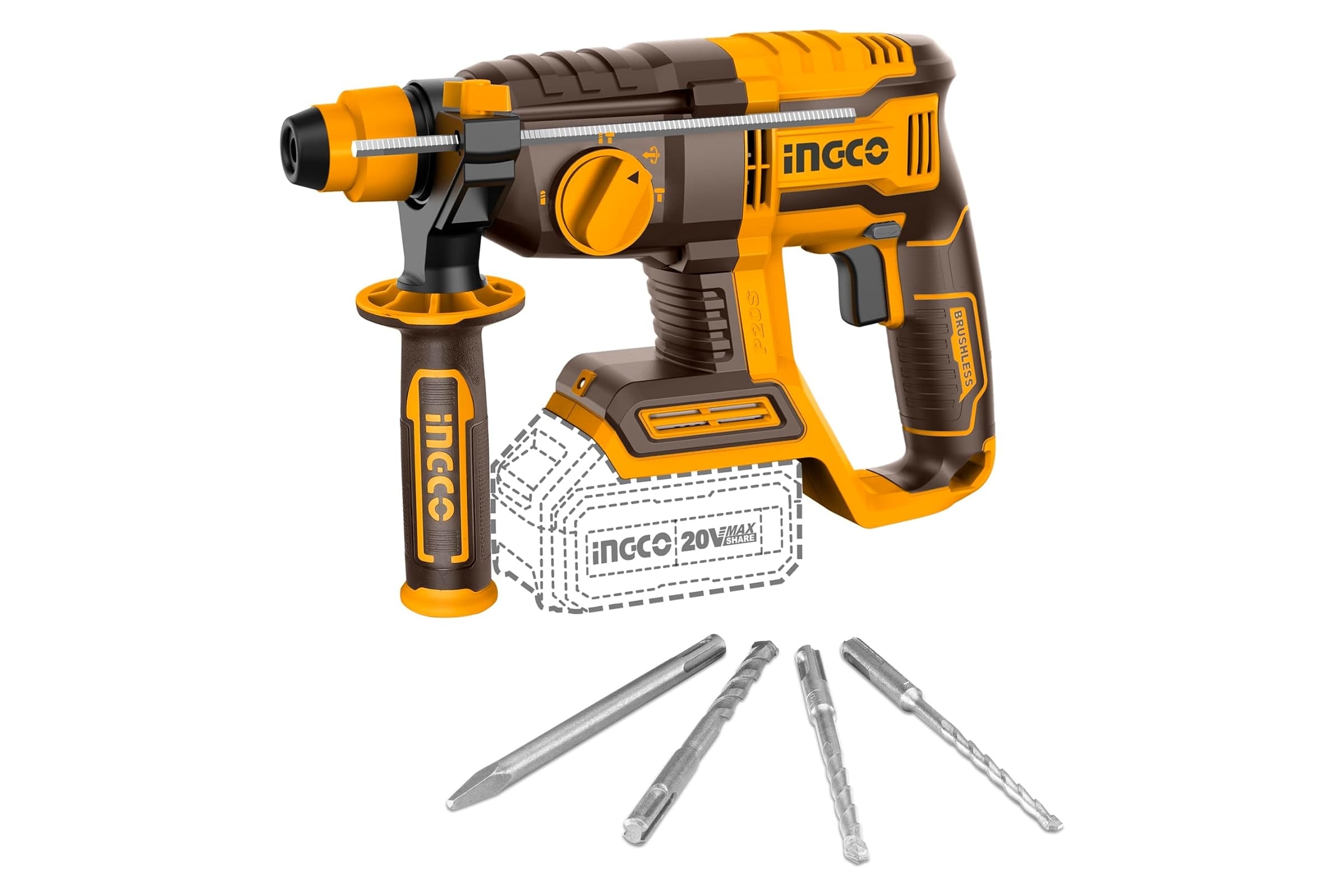 АккумуляторныйперфораторINGCO20ВINDUSTRIALCRHLI20208