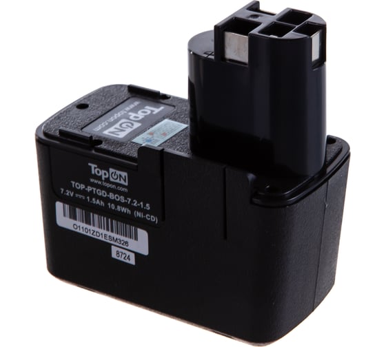 Аккумулятор (7.2V; 1.5Ah; Ni-Cd) для электроинструмента Bosch TopON TOP-PTGD-BOS-7.2-1.5