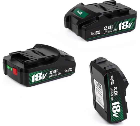 Аккумулятор для Metabo TopOn 18V 2.0Ah Li-Ion PN: 625457000. TOP-MET-18-2.0