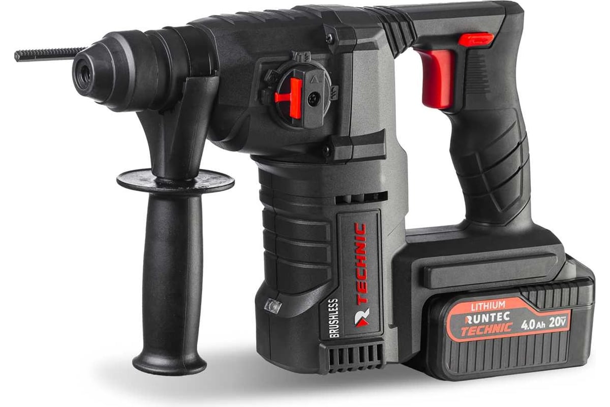 Аккумуляторный перфоратор RUNTEC TECHNIC 2.5 Дж, 20 В, 2x4 Ач, 900 Вт  RT-EH900T - выгодная цена, отзывы, характеристики, фото - купить в Москве и  РФ