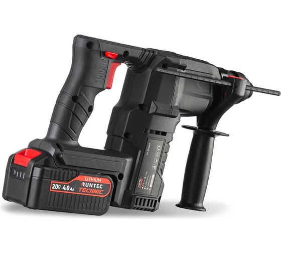 Аккумуляторный перфоратор RUNTEC TECHNIC 2.5 Дж, 20 В, 2x4 Ач, 900 Вт RT-EH900T