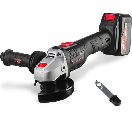 Угловая аккумуляторная шлифмашина RUNTEC TECHNIC 125 мм, 20 В, 2x4 Ач, 1000 Вт RT-AG1000T