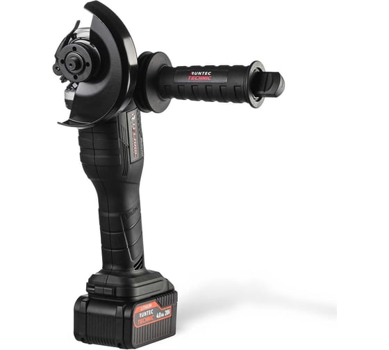 Угловая аккумуляторная шлифмашина RUNTEC TECHNIC 125 мм, 20 В, 2x4 Ач, 1000 Вт RT-AG1000T