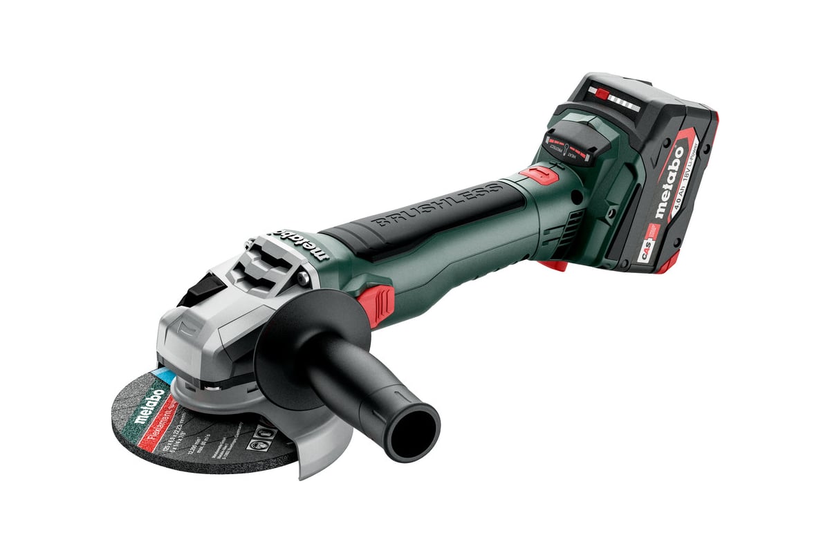 Аккумуляторная угловая шлифовальная машина Metabo W 18 LT BL11-125Quick  2x4Ач + ASC55, BOX165 613052510