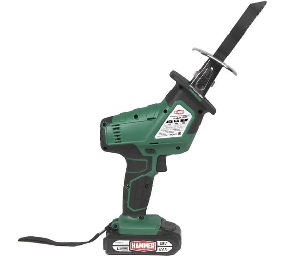 Аккумуляторная сабельная пила Hammer LZK18DC 18 В, 2x2 Ач, LiION 0-2500 ход/мин, в кейсе 827255