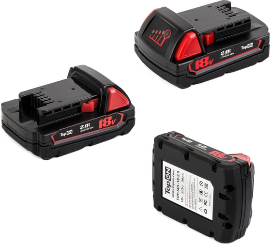 Аккумулятор для Milwaukee TopOn 18V 2.0Ah (Li-Ion) PN: 48-11-1811 TOP-MIL-18-2.0