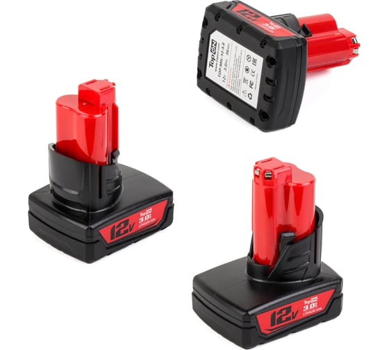Аккумулятор для Milwaukee TopOn 12 V 3.0 Ah (Li-Ion) PN: 48-11-2401 TOP-MIL-12-3.0