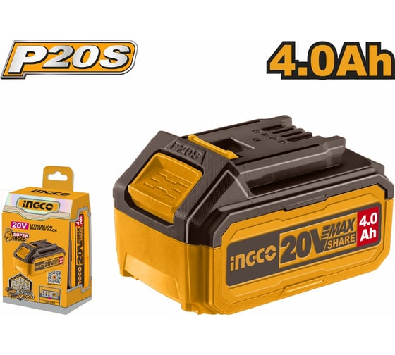 Аккумуляторная батарея INGCO SUPER INDUSTRIAL 20В/4.0Ач FBLI20021