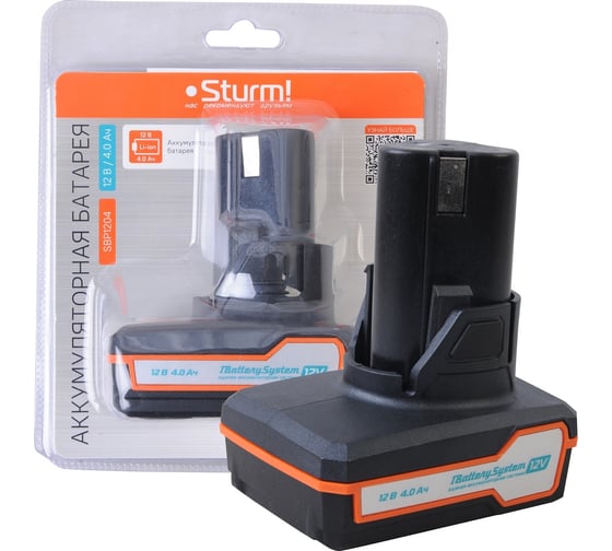 Аккумулятор Sturm 12В, 1BatterySystem12V, 4.0Ач SBP1204 33078504