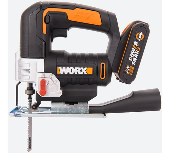 Аккумуляторный лобзик WORX 20 В, 1x2 Ач, кейс WX543