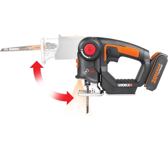 Аккумуляторный-лобзик/сабельная пила WORX Axis WX550.1