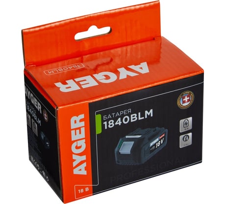 Аккумуляторная литий-ионная батарея AYGER 4.0 Ач 1840BLM