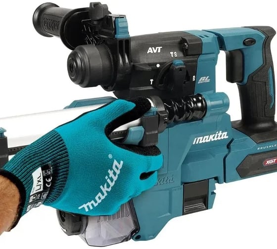 Перфоратор аккумуляторный Makita 3 режима, XGT 40В BL AWS AVT XPT, 20мм, 2,1 Дж, SDS plus, тормоз, защита от непреднамеренного включения, поддержание оборотов под накрузкой, подсветка, поставляется без ЗУ и АКБ HR010GZ