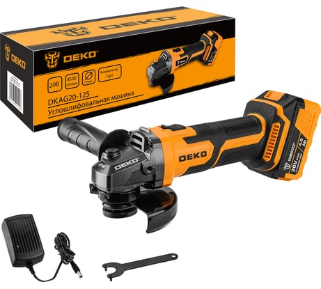 Углошлифовальная машина DEKO DKAG20-125, 1х4.0Ач 063-2150