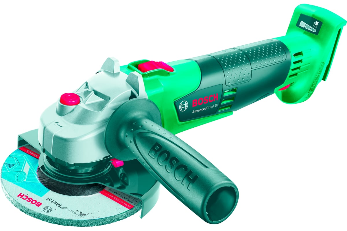 Угловая шлифовальная машина Bosch AdvancedGrind 18 без аккумулятора и з/у  06033D9000 - выгодная цена, отзывы, характеристики, фото - купить в Москве  и РФ