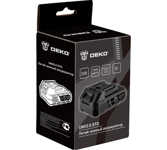 Аккумулятор DEKO UNV2.0 STD, Li-ion, 20В, 2.0Аxч 063-4492