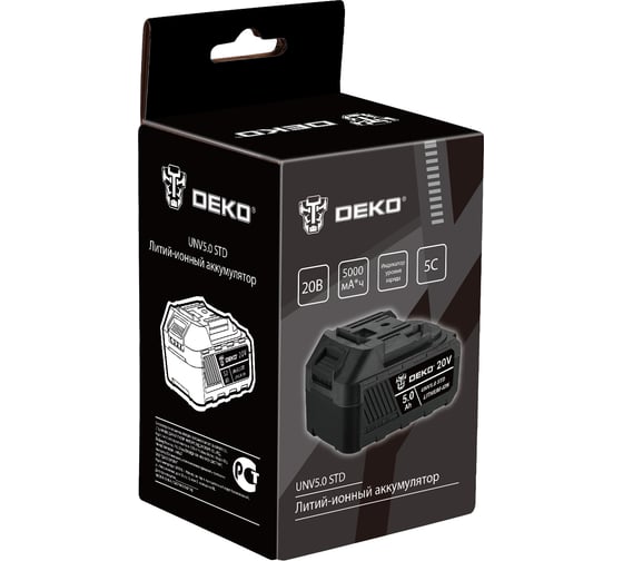 Аккумулятор DEKO UNV5.0 STD, Li-ion, 20В, 5.0Аxч 063-4495