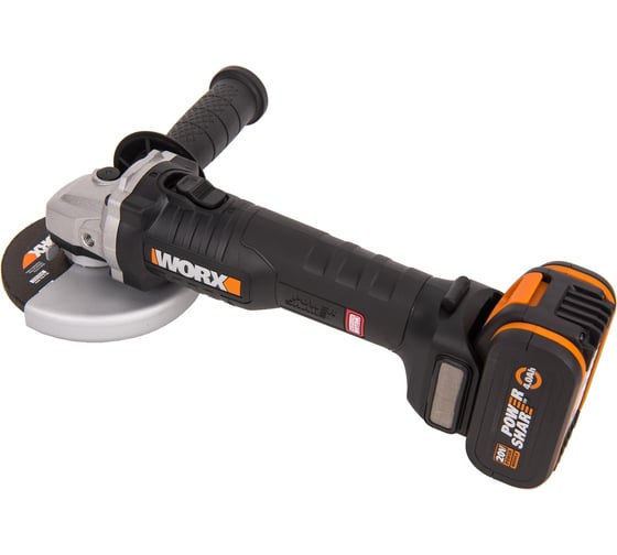 Угловая бесщеточная аккумуляторная шлифмашина WORX 125 мм, 20 В, бесщеточная, 4Ач х1, ЗУ 2А WX812
