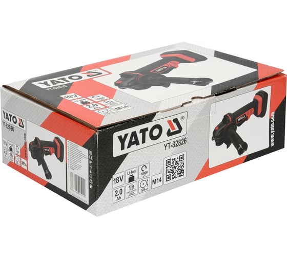 Аккумуляторная углошлифмашина YATO 18 В, 125 мм, без АКБ и ЗУ YT-828293