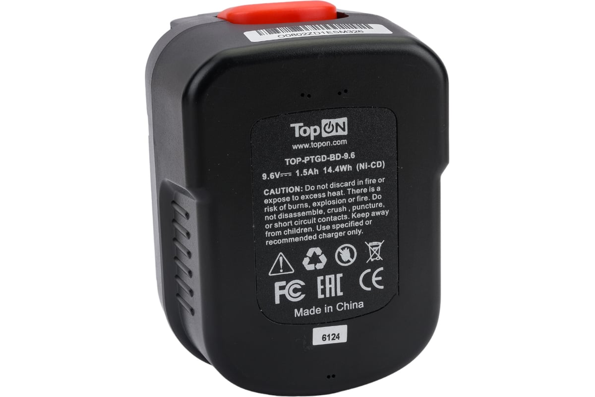 9.6 V 1.5 Ah Ni Cd Black Decker TopON TOP PTGD BD 9.6 S