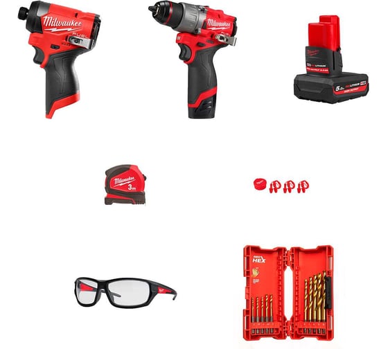 Набор инструментов Milwaukee M12 FDD2100P 100-летие 493310001 1