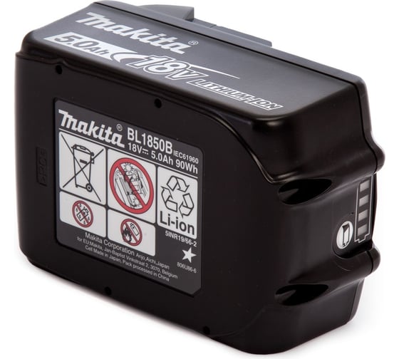 Аккумулятор Makita BL1850B LXT 18 В, 5 Ач, индикатор заряда, полиэтиленовый пакет, 1 шт 632G59-7