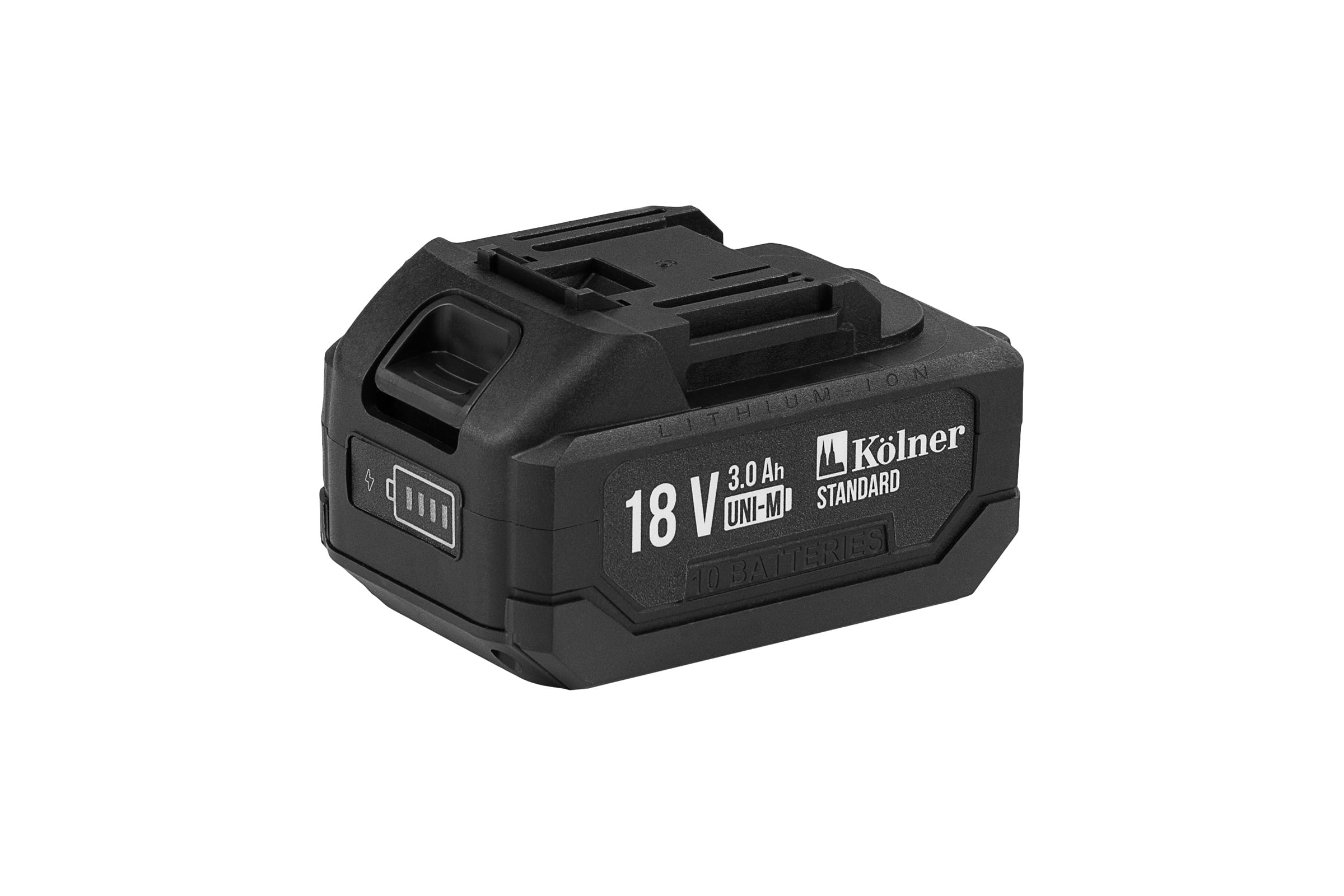 Аккумулятор Kolner 18В UNI-M Standard, 3.0Ач, KB 18-3ST-01, Li-lon, индикатор заряда, прорезиненный корпус, защита от перегрева, КЗ, перезаряда 8080118006 — фото 3