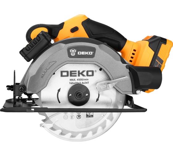 Циркулярная аккумуляторная пила DEKO DKCS20, 20В, 165мм, 2.2Ач 063-4210