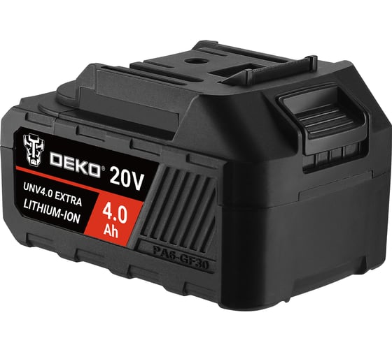 Аккумулятор DEKO UNV4.0 EXTRA, Li-ion, 20В, 4.0А*ч, с повышенной токоотдачей 063-4496