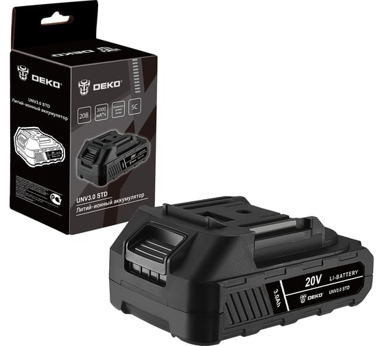Аккумулятор DEKO UNV3.0 STD, Li-ion, 20В, 3.0А_ч 063-4493