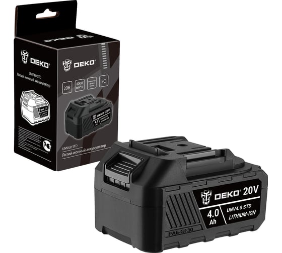 Аккумулятор DEKO UNV4.0 STD, Li-ion, 20В, 4.0А_ч 063-4494