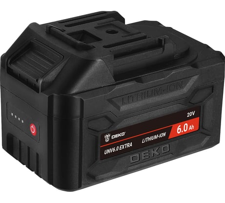 Аккумулятор DEKO UNV6.0 EXTRA, Li-ion, 20В, 6.0А_ч, с повышенной токоотдачей 063-4498