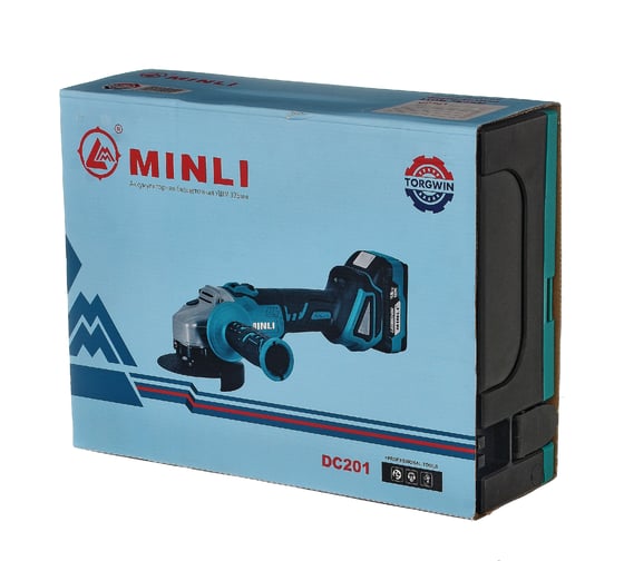 Аккумуляторная бесщеточная угловая шлифмашина MINLI 125mm Li-ion 18Vx2 DC201-4.0A