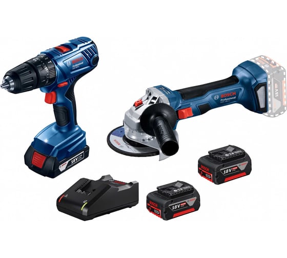 Аккумуляторный набор Bosch GWS 180-LI + GSB 180-LI + 1x GBA 4.0 Ah + 1x GBA 2.0 Ah + GAL 18V-40 0615990M36