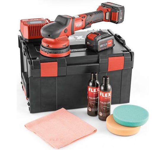 Аккумуляторная эксцентриковая полировальная машина FLEX XCE 8 125 18.0-EC/5.0 P-Set 461245 1