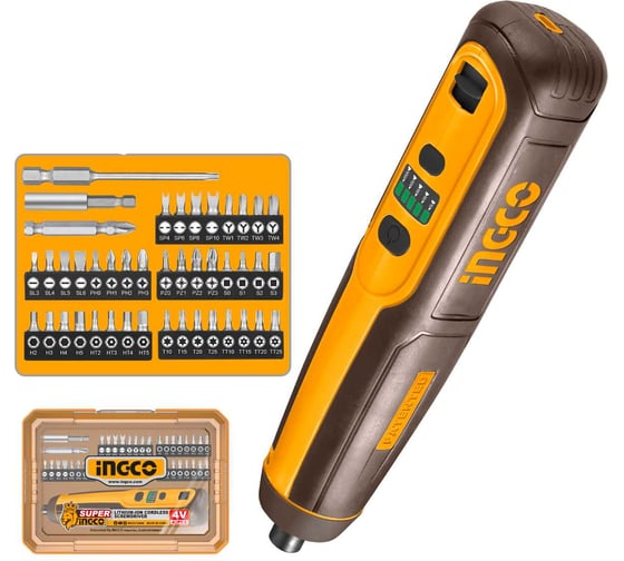 Аккумуляторная отвертка INGCO SUPER 4В, 5Hm, 1/4, CSDLI04062