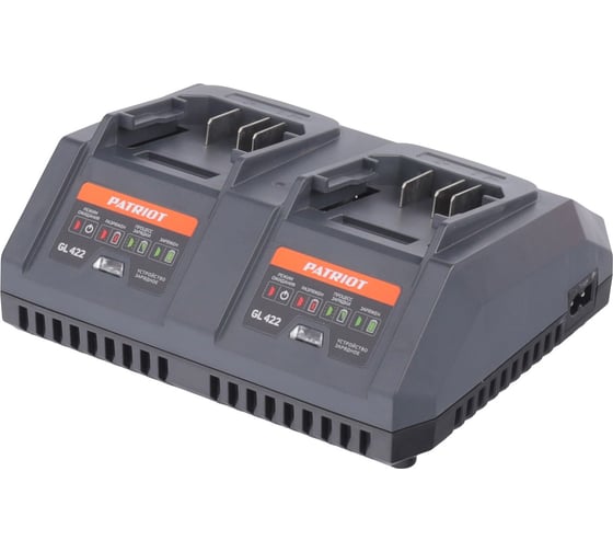 Устройство зарядное Patriot GL422, 40В платформа LCT, ток зарядки, 2.0А, два слота 180301422