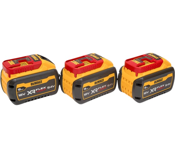 Набор Dewalt: 3 аккумулятора DCB547, Li-Ion, 18/54 В, 9/3 Ач и зарядное устройство DCB118, 18/54 В, 8 А, DCB118X3-QW