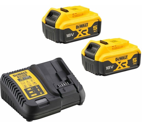 Набор Dewalt: 2 АКБ DCB184, Li-Ion, 18 В, 5 Ач и зарядное устройство DCB115, 12/14.4/18 В, 4 A DCB115P2 DCB115P2-QW 1