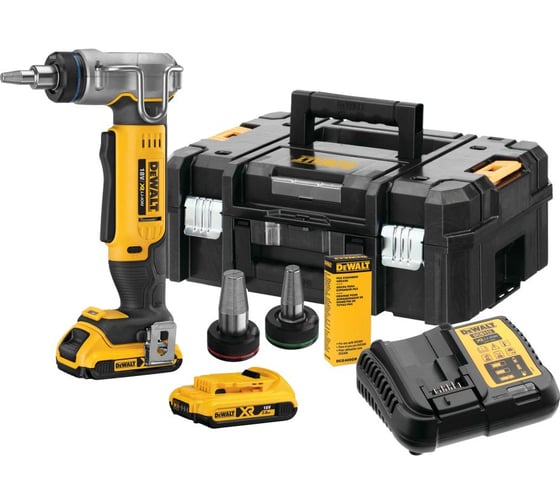 Аккумуляторный расширитель для труб DEWALT DCE400D2, 18 В, 60 ход/мин, до 25 мм, с 2 АКБ 2 Ач и ЗУ, в кейсе TSTAK DCE400D2-QW