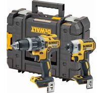 Набор электроинструмента Dewalt DCK266NT, 18 В: ударная дрель-шуруповерт DCD796 и ударный шуруповерт DCF887, без АКБ и ЗУ, в кейсе TSTAK, DCK266NT-XJ