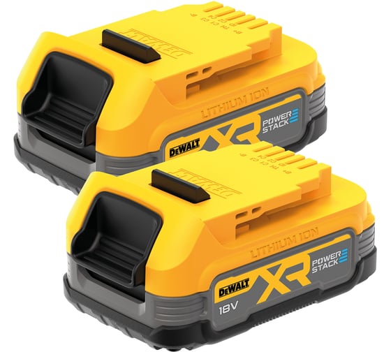 Аккумулятор Dewalt POWERSTACK, Li-Ion, 18 В, 1.7 Ач, 2 шт DCBP034E2