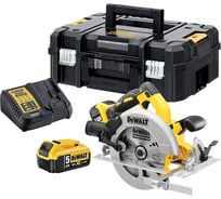 Аккумуляторная дисковая пила Dewalt DCS570P2, 18 В, 184 мм, 5500 об/мин, с 2 АКБ 5 Ач и ЗУ, в кейсе TSTAK DCS570P2-QW