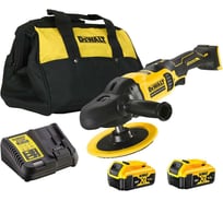 Полировальная орбитальная машина Dewalt DCM849P2, 18В, 180мм, 2 Акб, ЗУ, сумка DCM849P2-QW