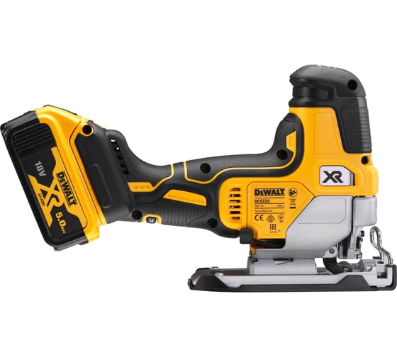 Аккумуляторный лобзик DEWALT DCS335P2, 18 В, 3200 ход/мин, 26 мм, с 2 АКБ 5 Ач и ЗУ, в кейсе TSTAK DCS335P2-QW