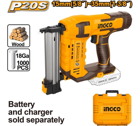 Аккумуляторный нейлер INGCO F15-F35 20 В INDUSTRIAL CBNLI3505