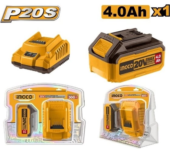 Комплект: аккумуляторная батарея + ЗУ INGCO Li-Ion P20S FBCPK1214